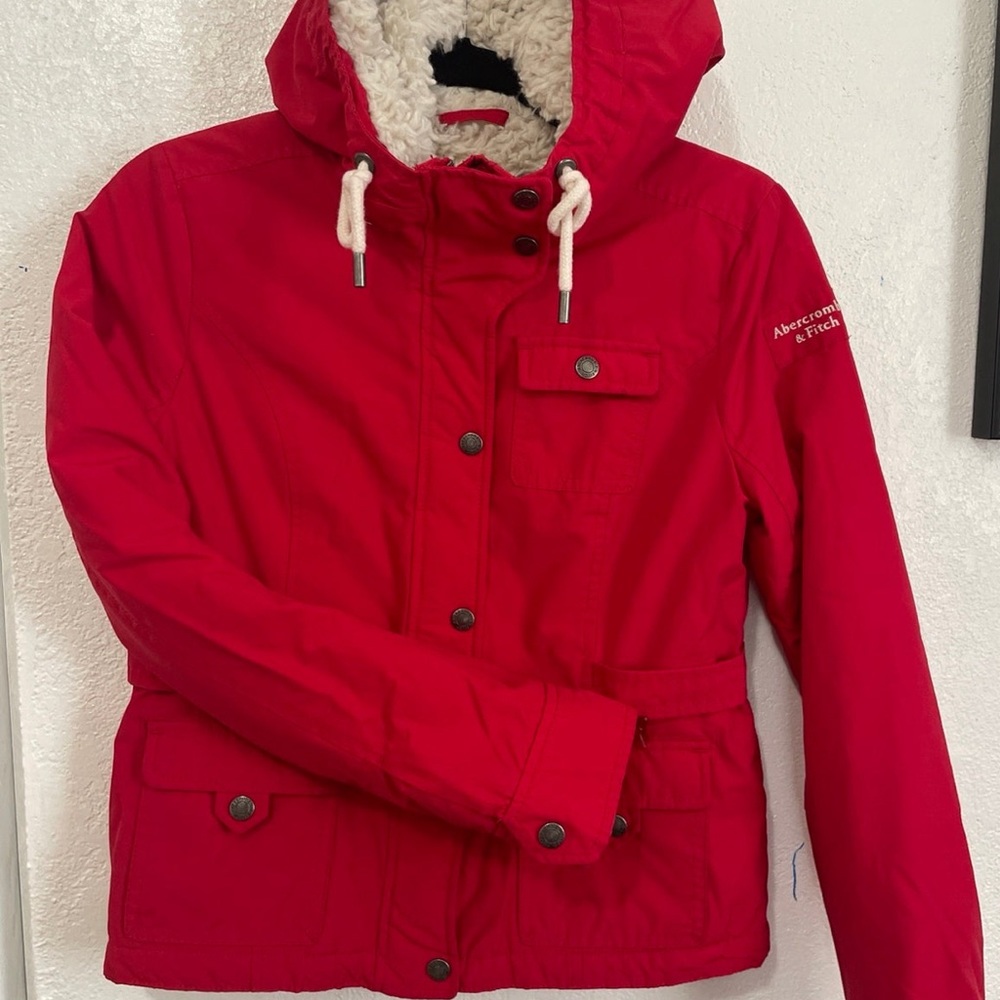 Abercrombie & Fitch Sherpa belted jacket Small
